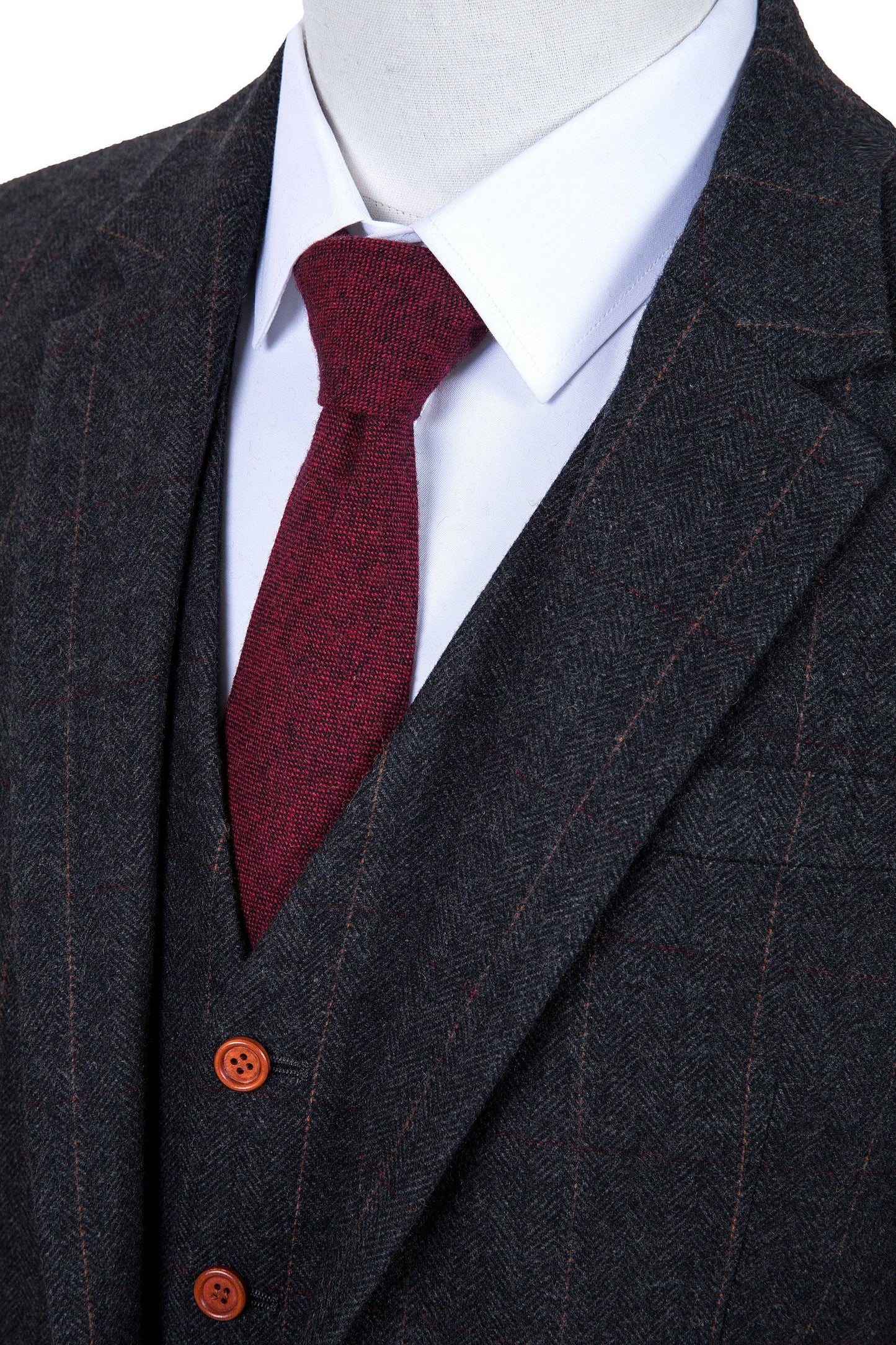 Dark Grey Estate Herringbone Tweed Suit