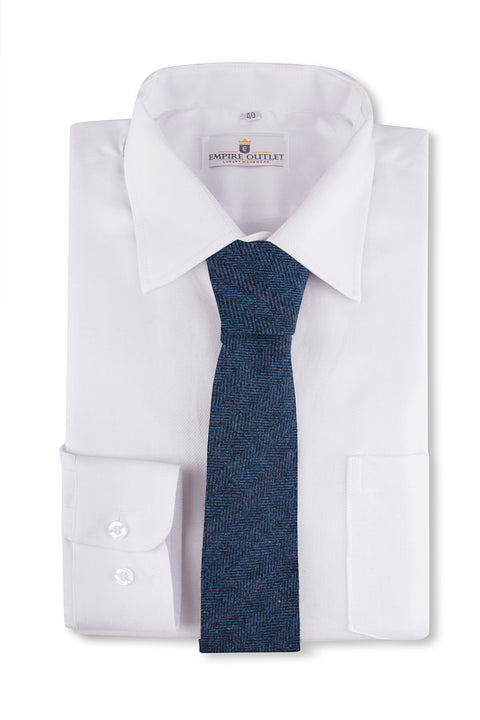 Blue Estate Herringbone Tweed Tie