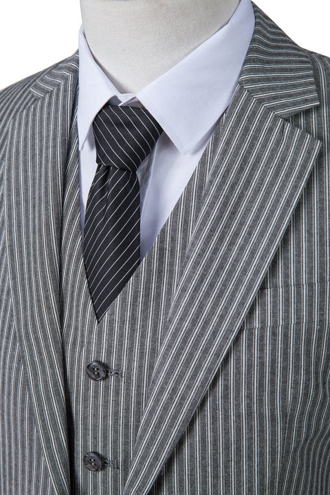 Grey Pinstripe Linen Jacket