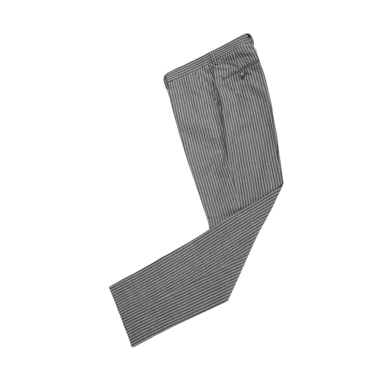 Grey Pinstripe Linen Trousers