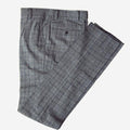 Retro Grey Blue Plaid Tweed Trousers