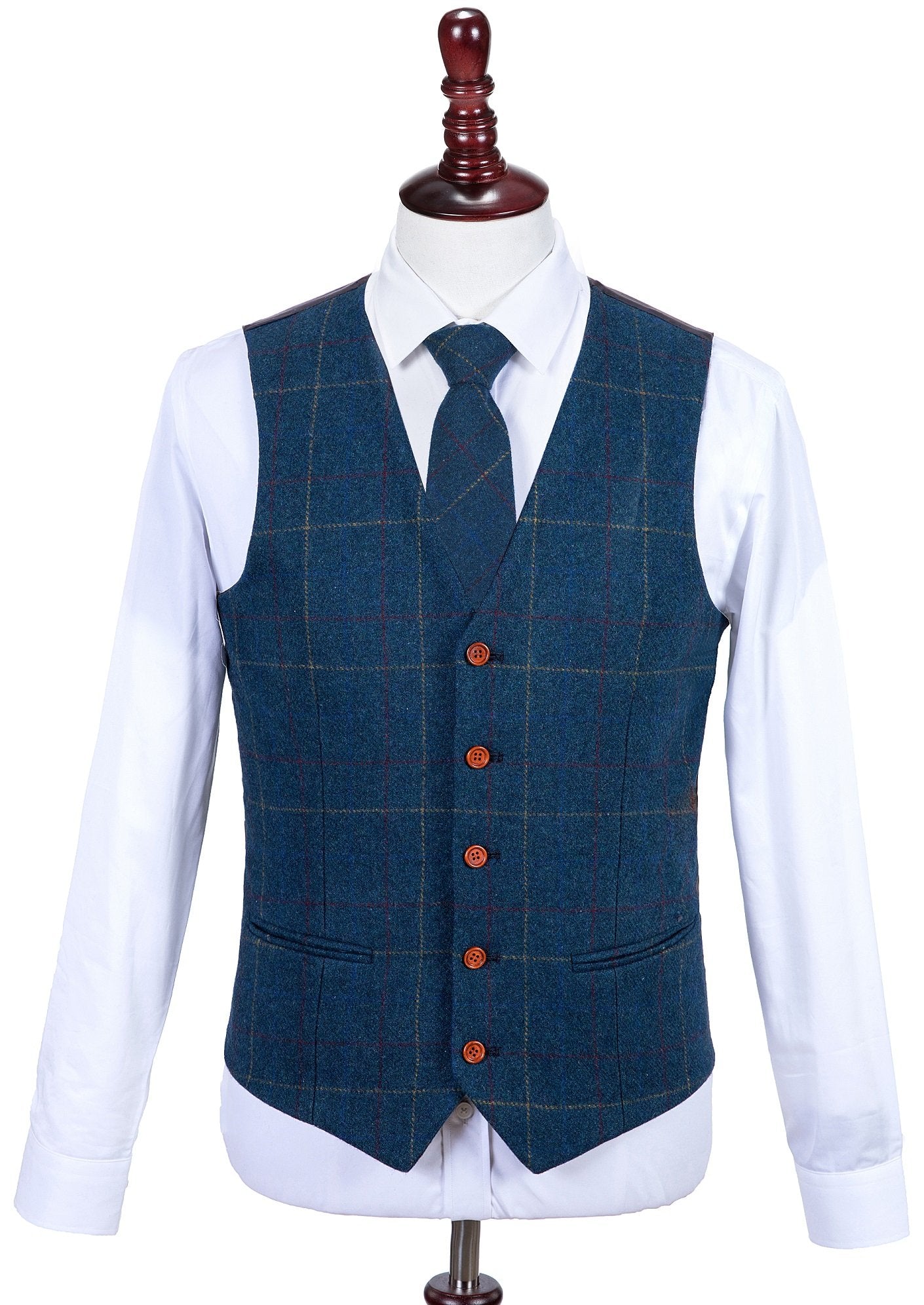 Blue Overcheck Twill Tweed Suit