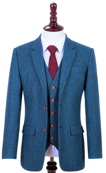 Blue Estate Herringbone Tweed Suit