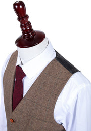 Traditional Brown Estate Herringbone Tweed Waistcoat