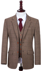 Traditional Brown Estate Herringbone Tweed Jacket