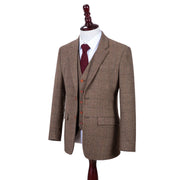 Traditional Brown Estate Herringbone Tweed 3 Piece Suit