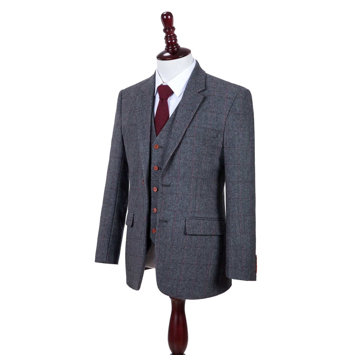 Traditional Grey Estate Herringbone Tweed Suit