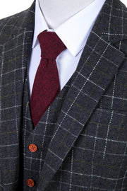 Grey Overcheck Twill Tweed Jacket