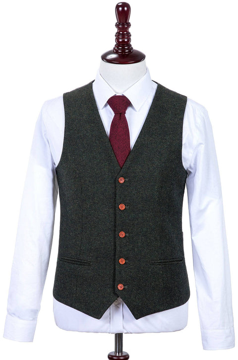 Exmoor Green Barleycorn Tweed Waistcoat