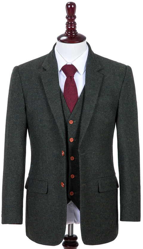 Exmoor Green Barleycorn Tweed 3 Piece Suit