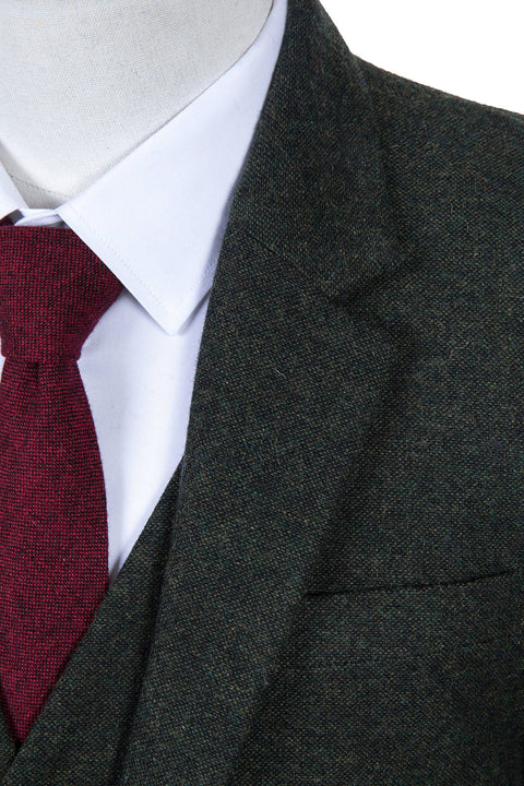 Exmoor Green Barleycorn Tweed 3 Piece Suit
