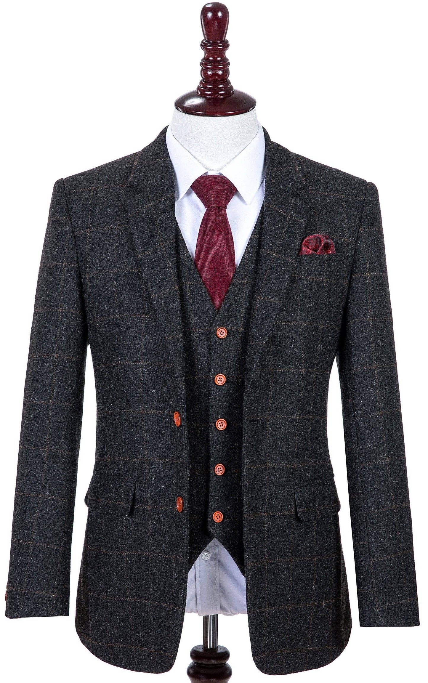 Grey Windowpane Tweed Suit