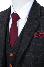 Grey Windowpane Tweed 3 Piece Suit