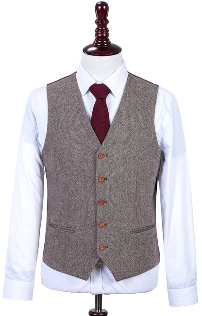 Classic Brown Barleycorn Tweed Suit