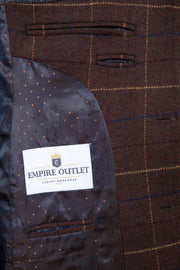 Brown Overcheck Twill Tweed Jacket