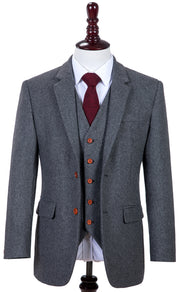 Grey Twill Tweed Fabric Sample