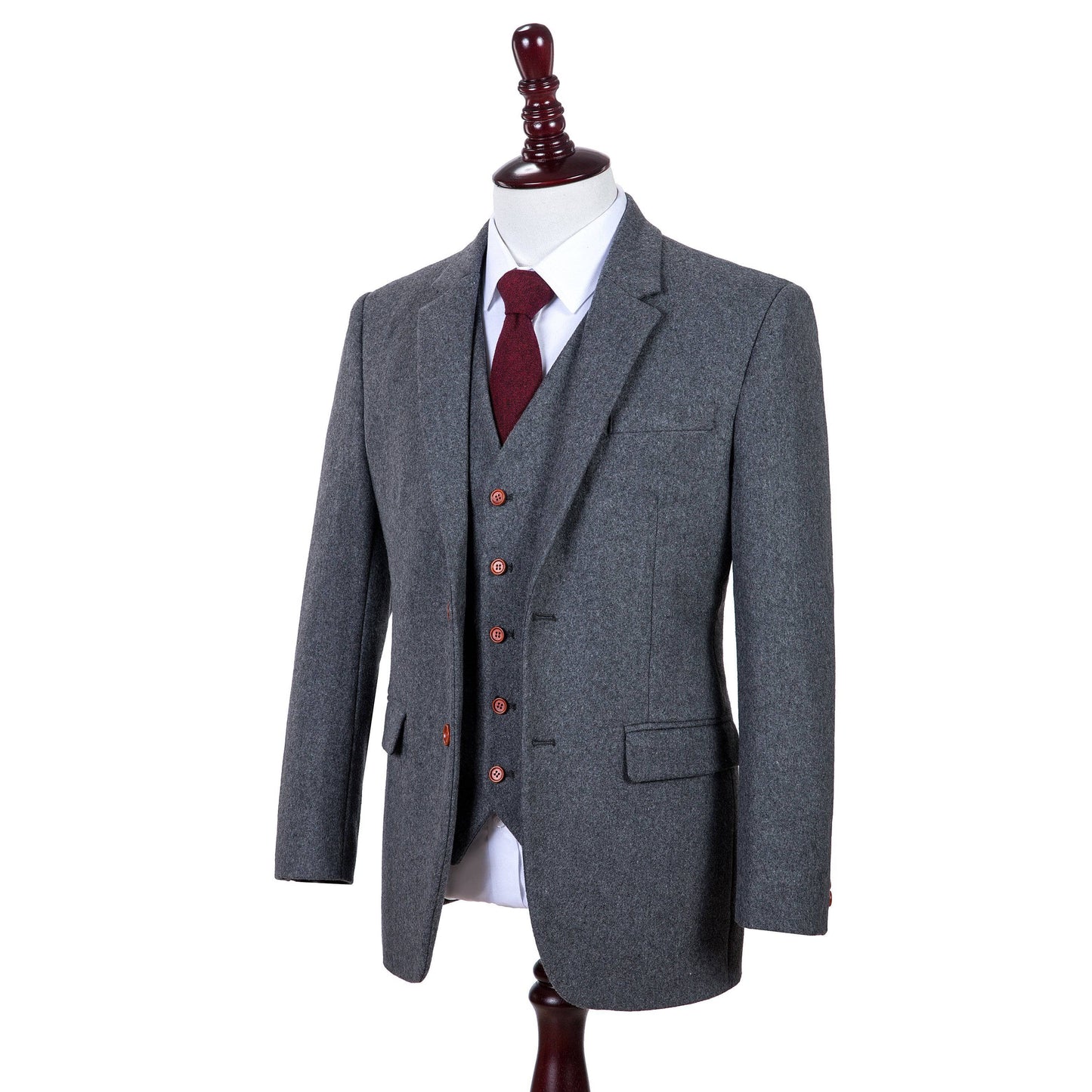 Grey Twill Tweed Suit
