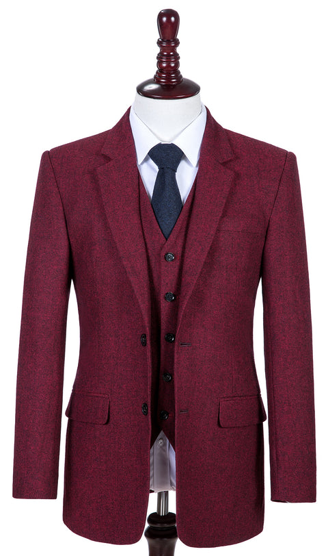 Maroon Barletcorn Tweed Fabric Sample