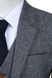 Classic Grey Herringbone Tweed Bespoke