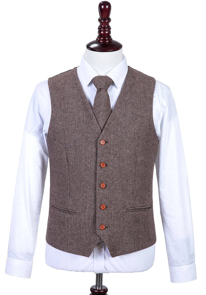 Light Brown Herringbone Tweed Suit