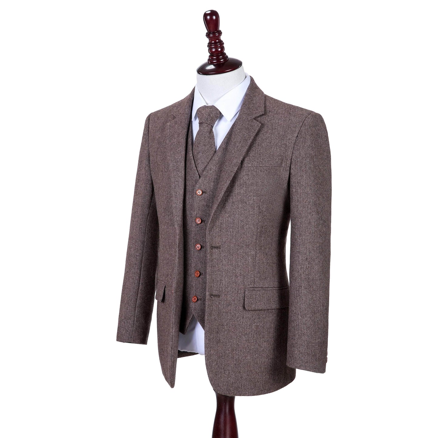 Light Brown Herringbone Tweed Jacket
