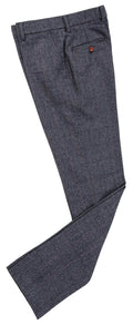 Traditional Grey Estate Herringbone Tweed Trousers