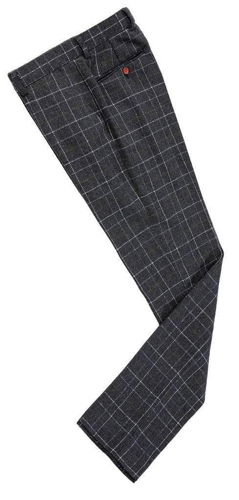 Grey Overcheck Twill Tweed Trousers