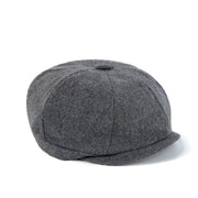 Grey Twill Tweed Newsboy Cap