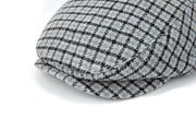 Grey Houndstooth Tweed Flat Cap