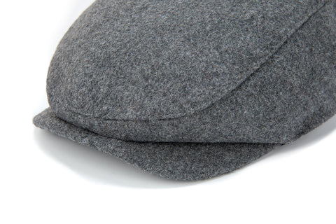 Grey Twill Tweed Flat Cap