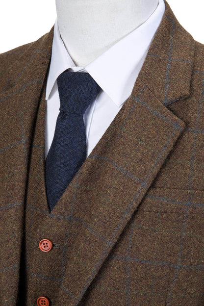 Brown Tattersall Tweed Suit