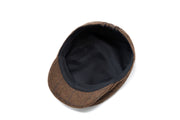 Country Brown Windowpane Tweed Flat Cap