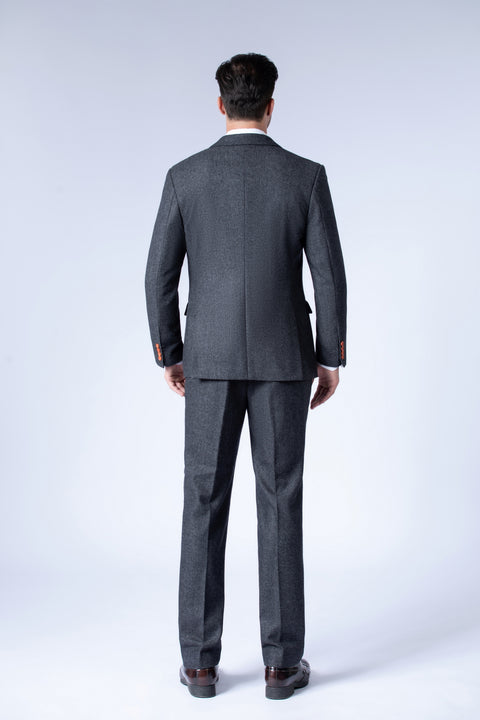 Charcoal Grey Herringbone Tweed Jacket