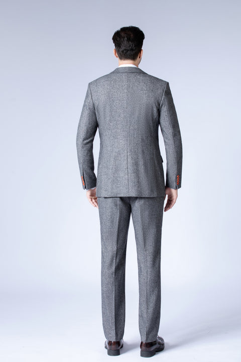Classic Grey Herringbone Tweed Bespoke