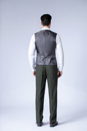 Green Herringbone Tweed Waistcoat