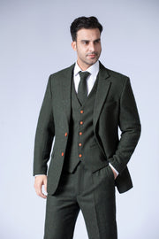 Green Herringbone Tweed Jacket