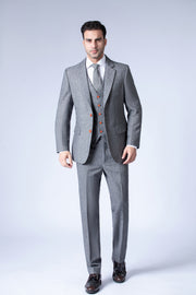 Classic Grey Barleycorn Tweed 3 Piece Suit
