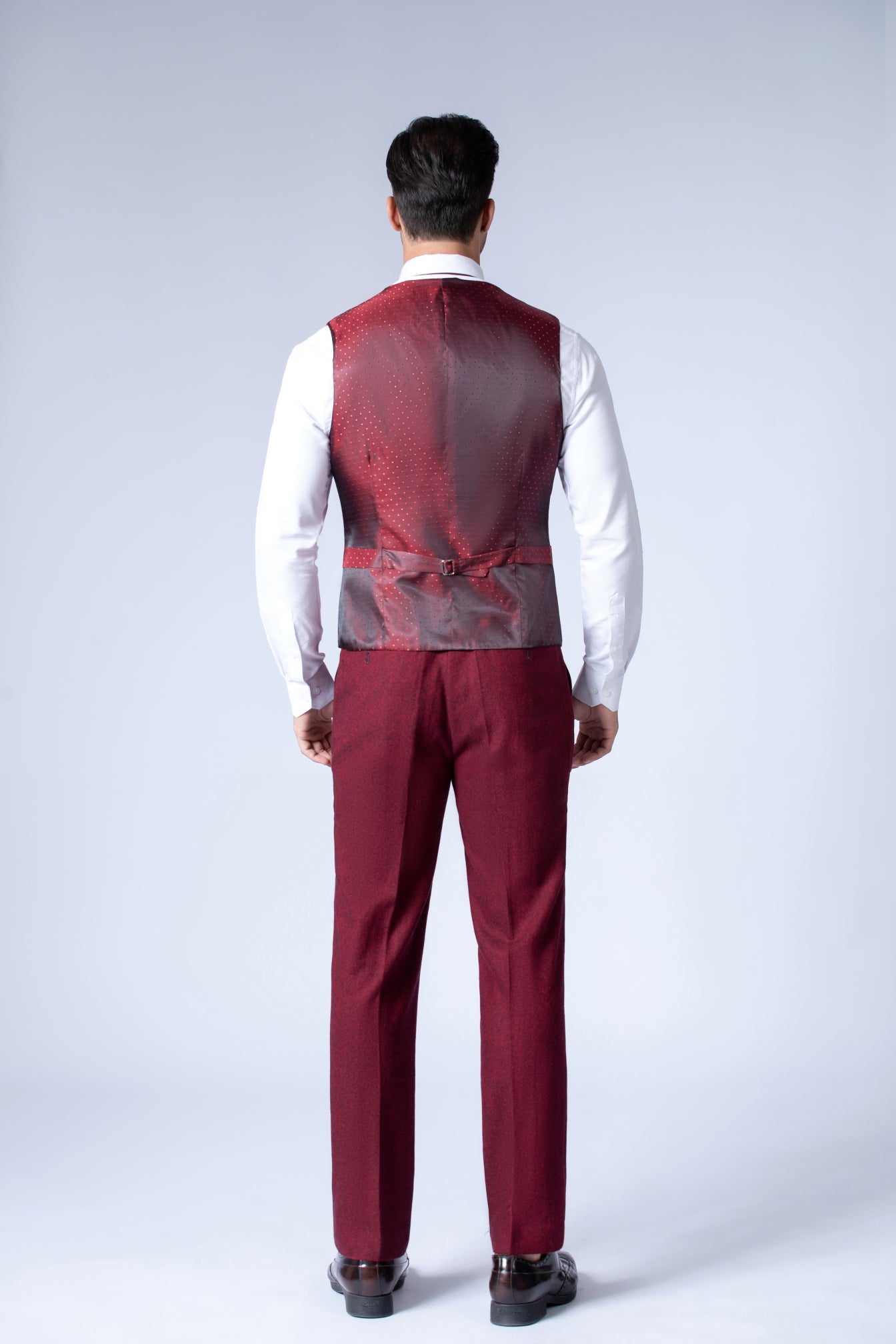 Maroon Barleycorn Tweed Suit