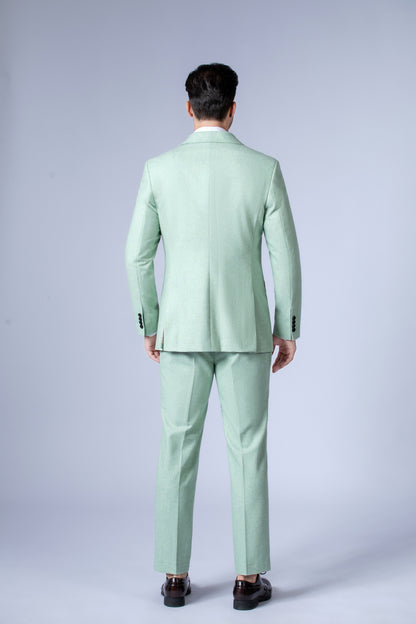 Light Green Twill Tweed Suit