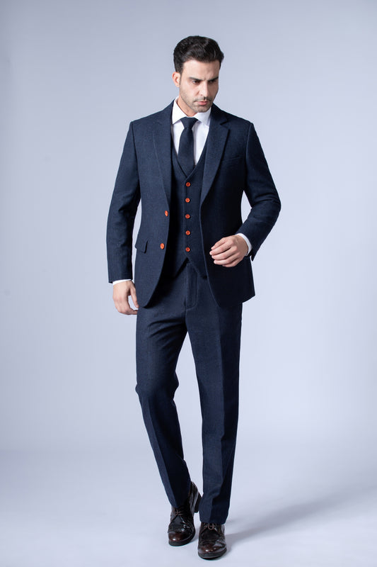 The suit up slacks. Charcoal herringbone - emmy design