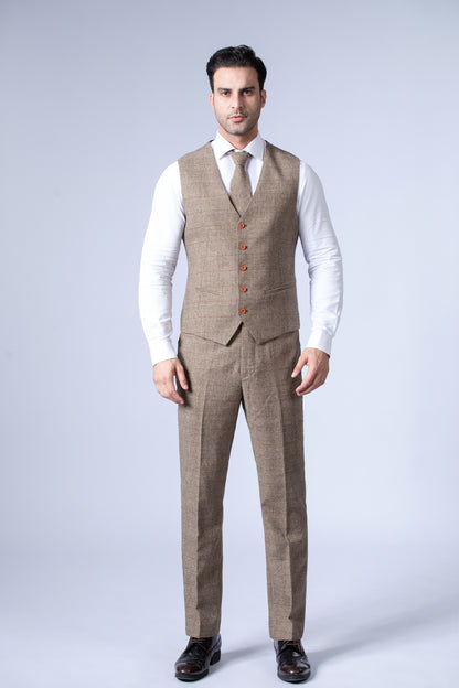 Brown Prince of Wales Tweed Suit