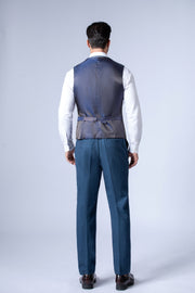 Blue Estate Herringbone Tweed Waistcoat