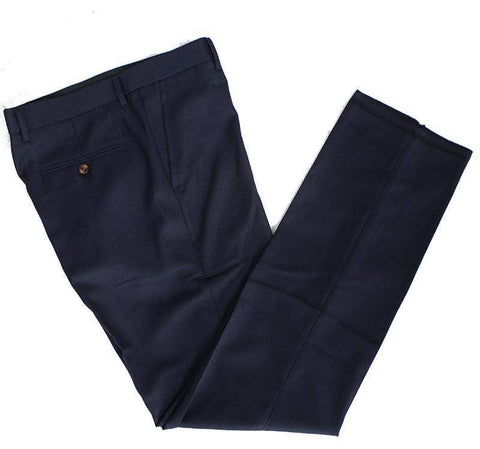 Navy Worsted Wool Trousers