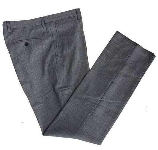 Grey Prince of Wales Check Worsted Wool Trousers