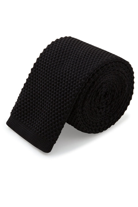 Black Knitted Tie 