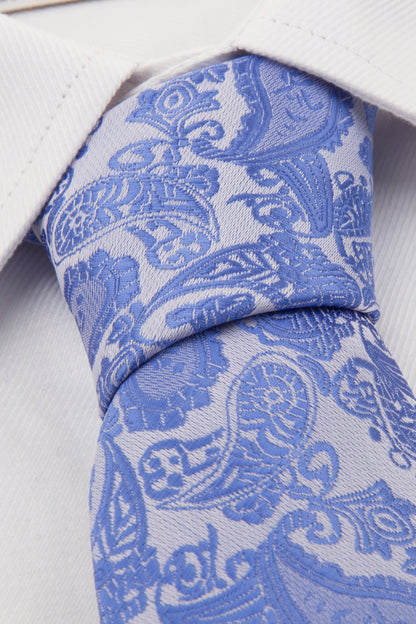 Blue Paisley Tie & Pocket Square