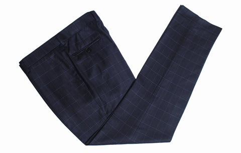 Dark Navy Windowpane Trousers