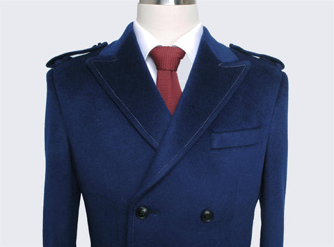 Navy Cashmere Coat