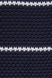 Navy Stripe Knitted Tie