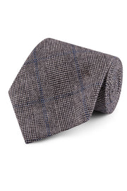 Grey Blue Prince of Wales Tweed Tie 